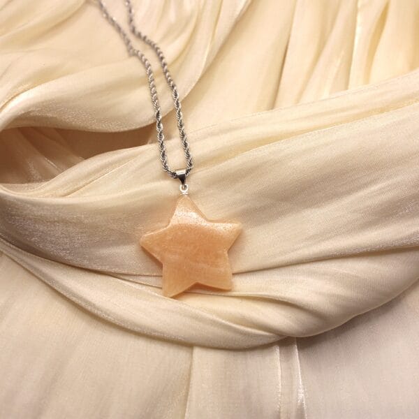 Collana con Ciondolo in pietra naturale- Cuori e Stelle⭐🩷 (diverse varianti di pietra) - immagine 4