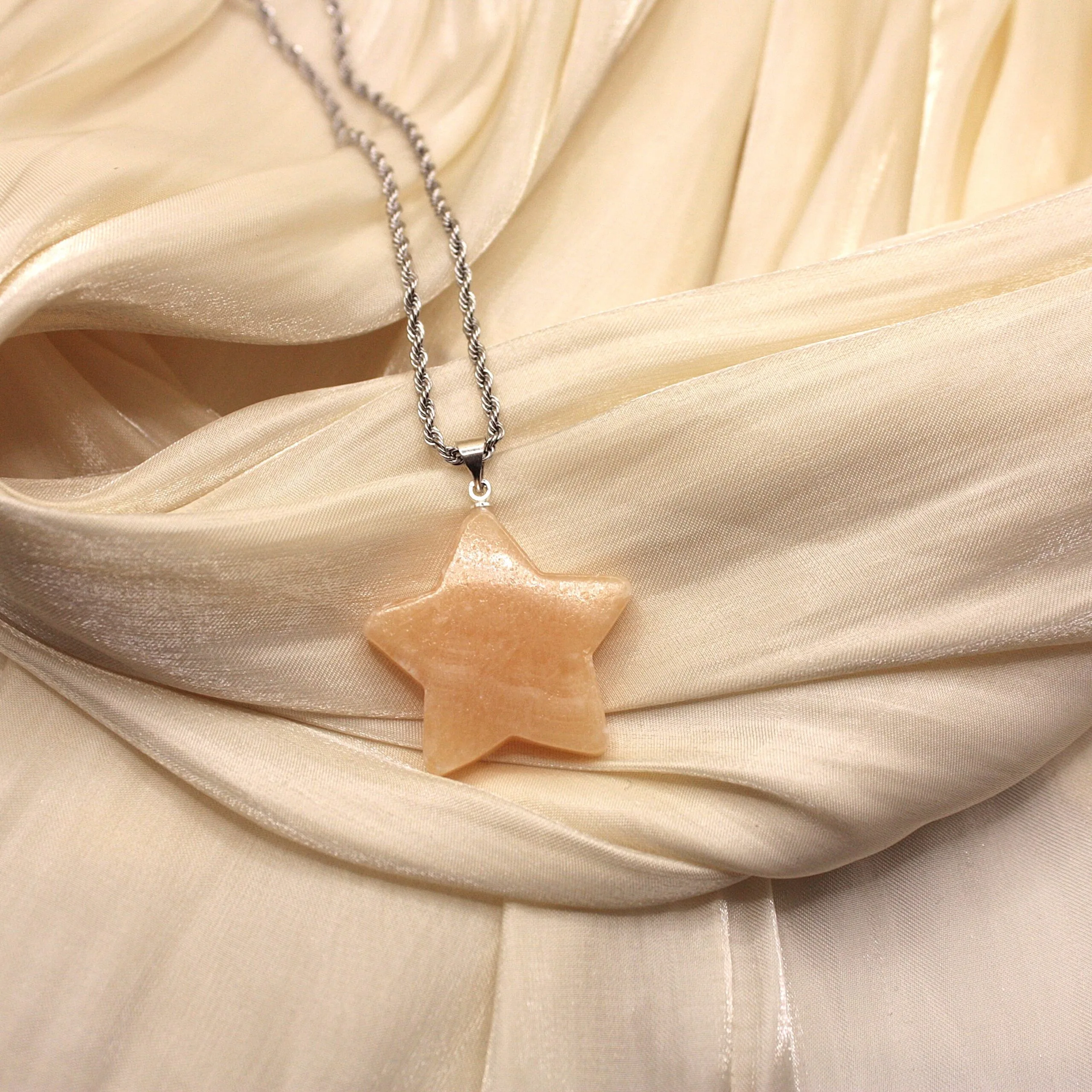 Collana con Ciondolo in pietra naturale- Cuori e Stelle⭐🩷 (diverse varianti di pietra) - immagine 3