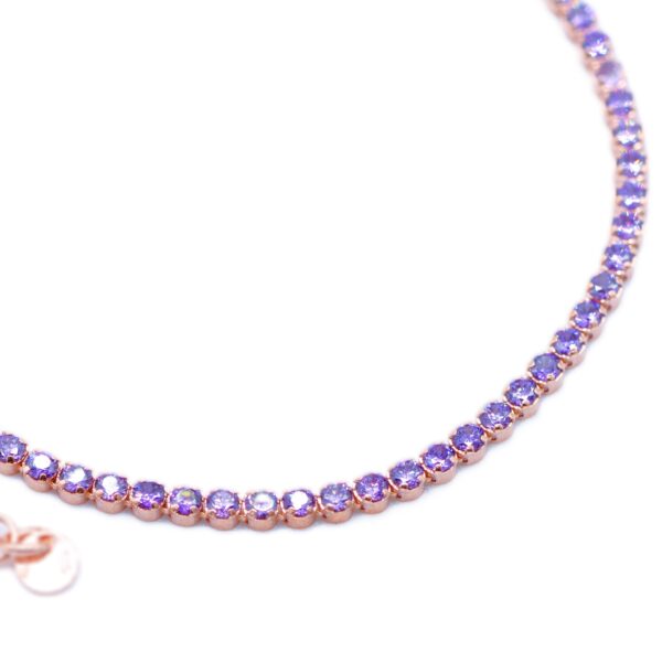 Amethyst tennis bracelet💜925 gold-rose silver - Image 3