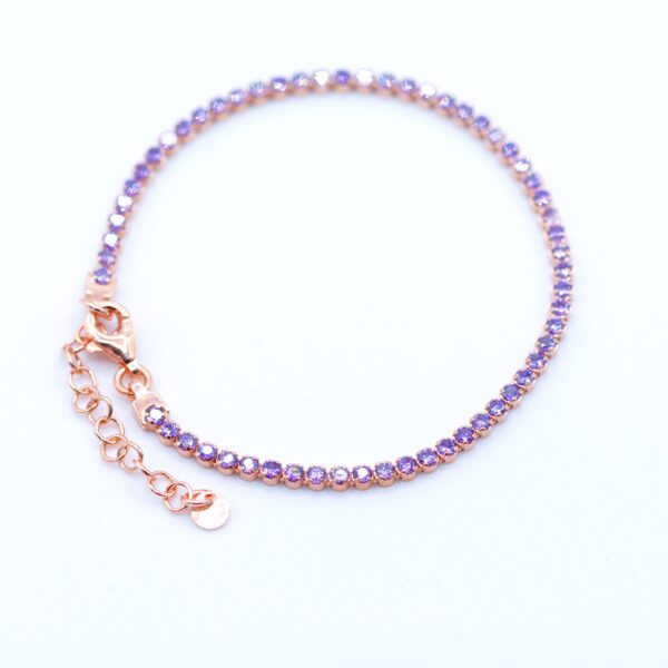Amethyst tennis bracelet💜925 gold-rose silver
