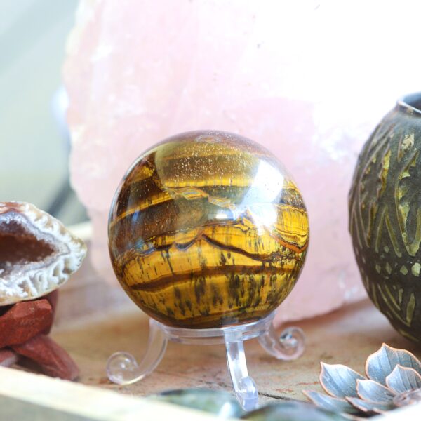 Tiger Eye Sphere - Strength and Determination🔥
