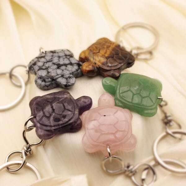 Tortoise Keychain🐢in Natural Stone (variants)