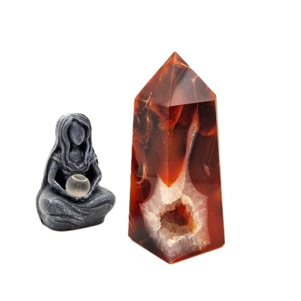Carnelian Obelisk with Drusa - Energy and Passion ✨🔥