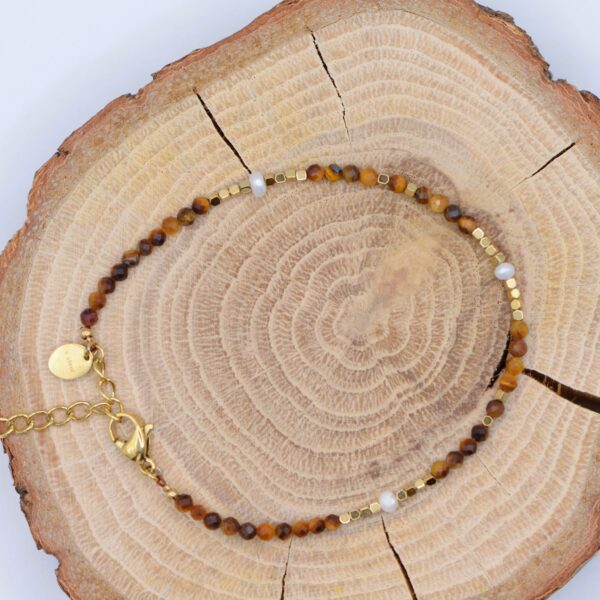 Bracciale Angel (occhio di tigre, ametista, quarzo rosa, diaspro dalmatato) - immagine 9