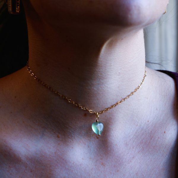Collana (45 cm) o Collier (36 cm) con Cuore in Pietra Naturale❤️‍🔥diverse varianti di pietra