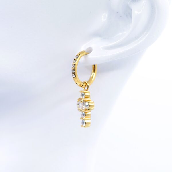 Rhinestone earrings with cross✨ - Image 2