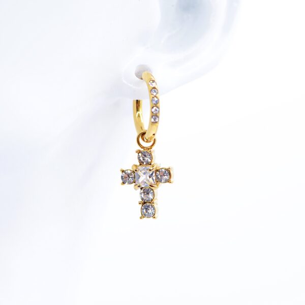 Rhinestone earrings with cross✨