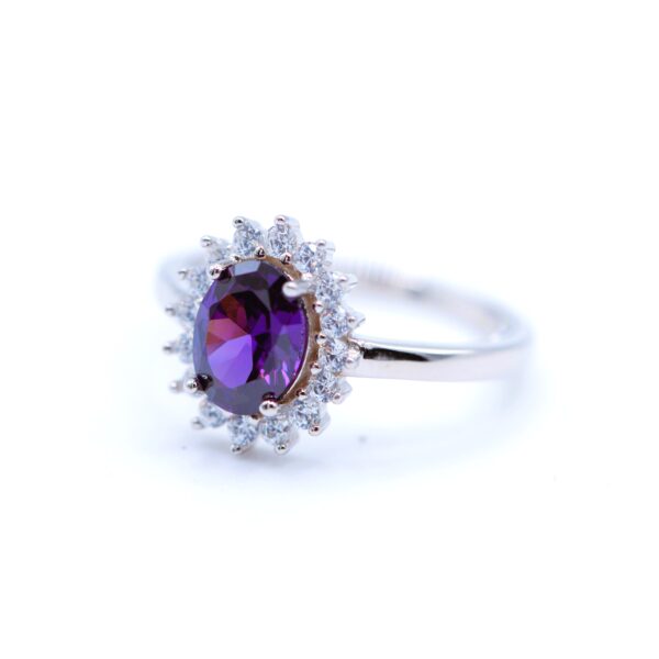 Anello in Ametista💜Argento 925 con Zirconi