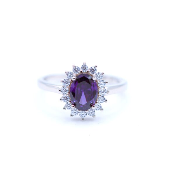 Anello in Ametista💜Argento 925 con Zirconi - immagine 2