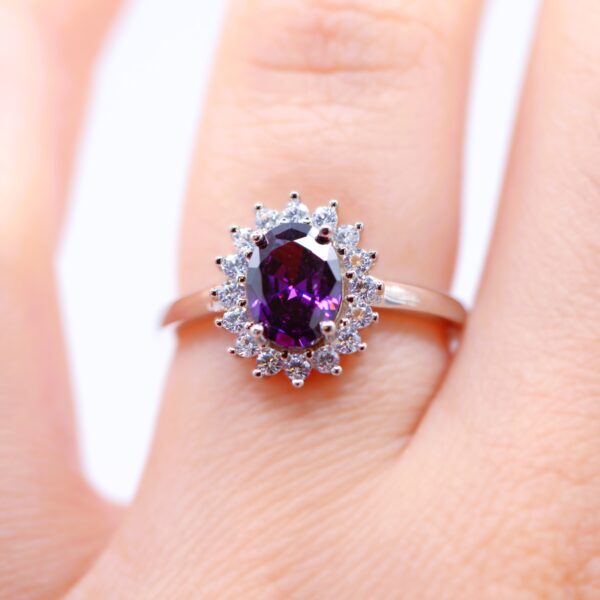 Anello in Ametista💜Argento 925 con Zirconi - immagine 3