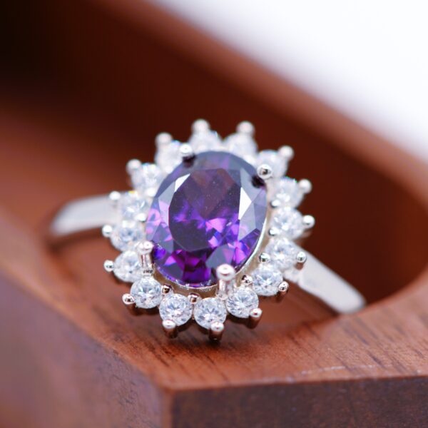 Anello in Ametista💜Argento 925 con Zirconi - immagine 4