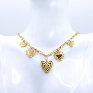Collana Charms Cuori Sacri