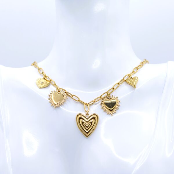 Sacred Hearts Charms Necklace
