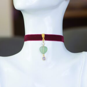 Choker con cuore di Fluorite💚