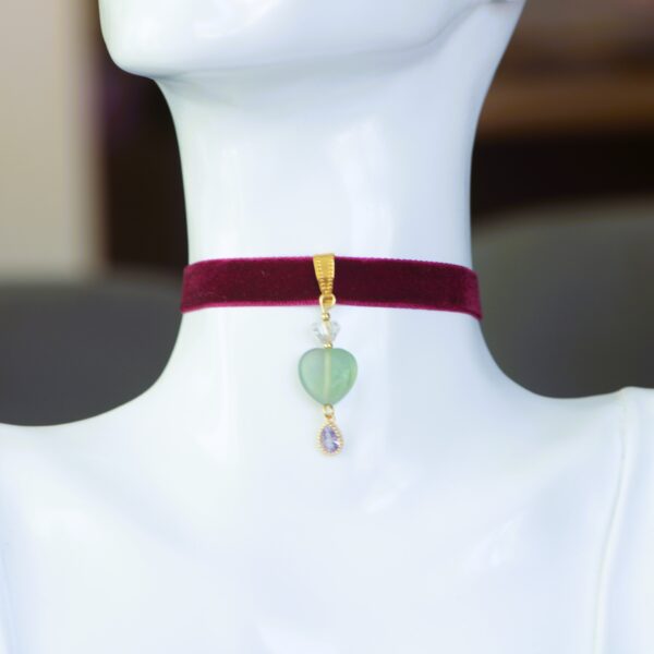 Choker con cuore di Fluorite💚