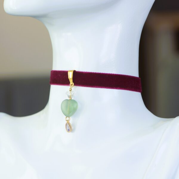 Choker con cuore di Fluorite💚 - immagine 4