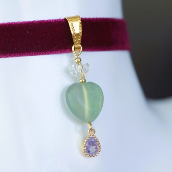 Choker con cuore di Fluorite💚 - immagine 5