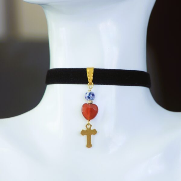 Choker con cuore di Corniola🧡Fede e Fuoco - immagine 3