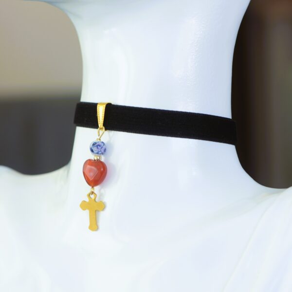 Choker con cuore di Corniola🧡Fede e Fuoco - immagine 4