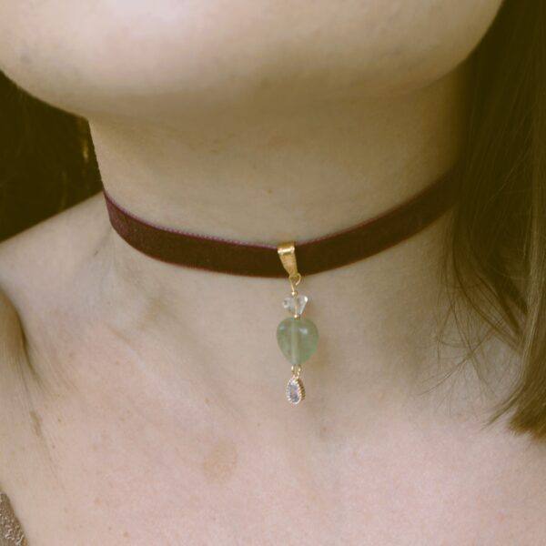 Choker con cuore di Fluorite💚 - immagine 2