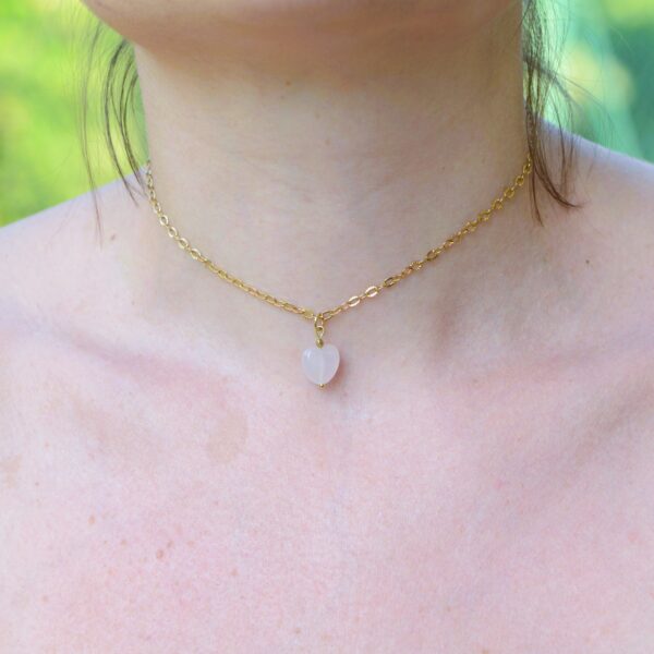 Collana (45 cm) o Collier (36 cm) con Cuore in Pietra Naturale❤️‍🔥diverse varianti di pietra