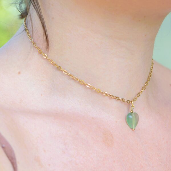 Collana (45 cm) o Collier (36 cm) con Cuore in Pietra Naturale❤️‍🔥diverse varianti di pietra - immagine 10