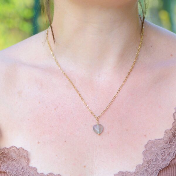 Collana (45 cm) o Collier (36 cm) con Cuore in Pietra Naturale❤️‍🔥diverse varianti di pietra - immagine 9