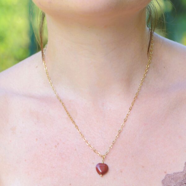 Collana (45 cm) o Collier (36 cm) con Cuore in Pietra Naturale❤️‍🔥diverse varianti di pietra - immagine 8