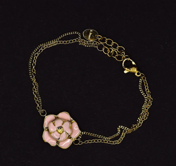 Pink double strand bracelet