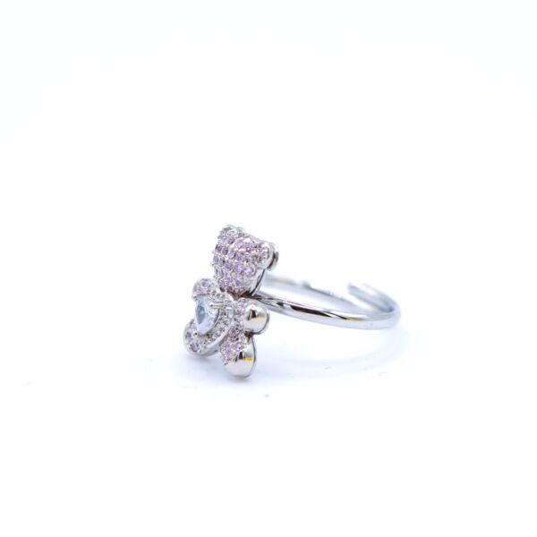 Crystal Heart Teddy Bear Ring - Image 2