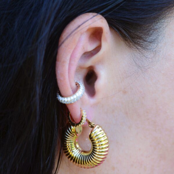 Hoop Earrings 3 cm bombé - Image 2