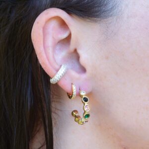 Orecchini Creoli con strass colorati