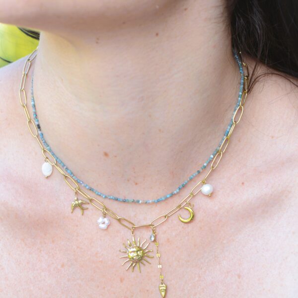 Evelyne necklace (agate/apatite/tourmaline)✨ - Image 9
