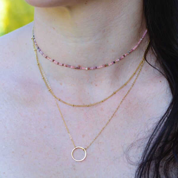 Evelyne necklace (agate/apatite/tourmaline)✨