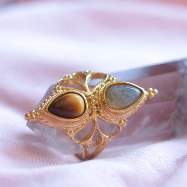 Anello Mira ✨(Lapislazzuli/Labradorite e Occhio di Tigre) - immagine 5
