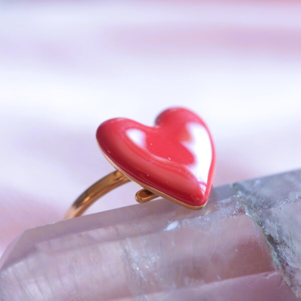 Enameled Heart Ring rosso❤️ - Image 2