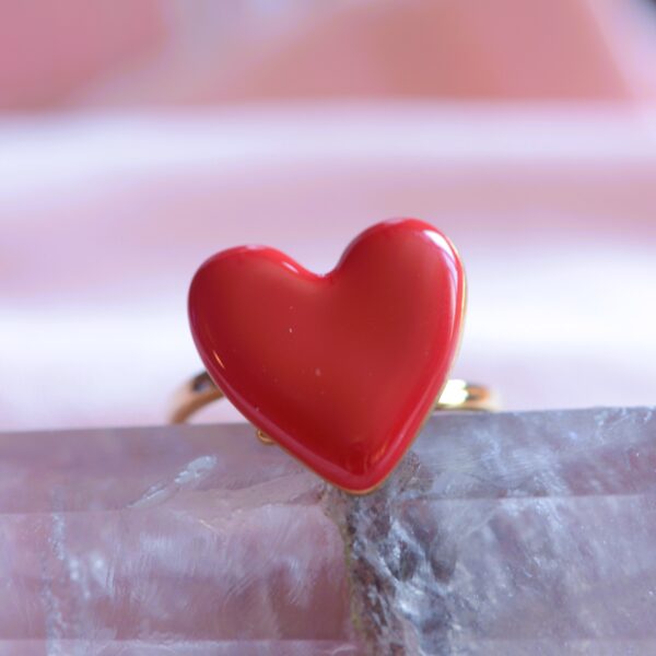Enameled Heart Ring rosso❤️ - Image 3