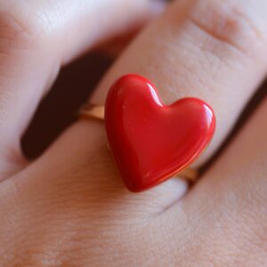 Anello Cuore Smaltato rosso❤️