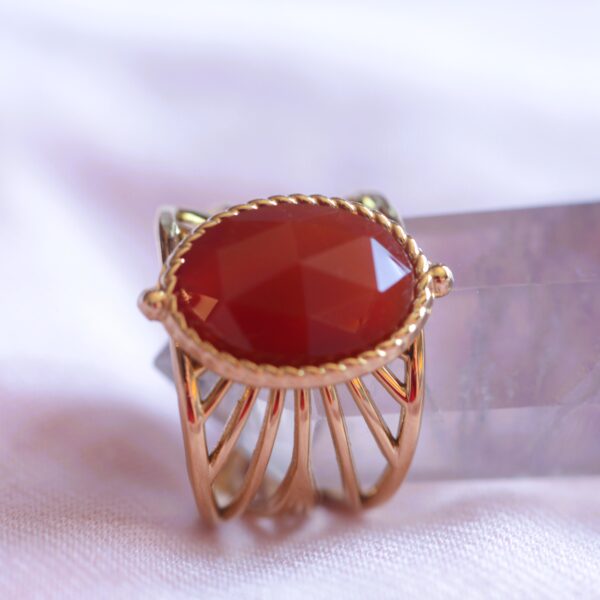 Carnelian/Green Jasper stone ring ✨ - Image 4
