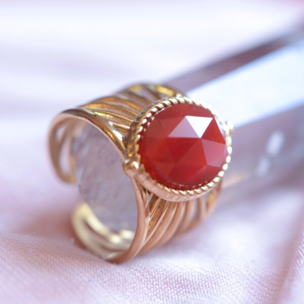 Carnelian/Green Jasper stone ring ✨ - Image 5