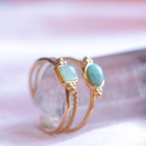 Anello a tre file di Amazzonite💚