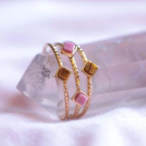 Anello Pietre Occhio di Tigre e Rodonite✨