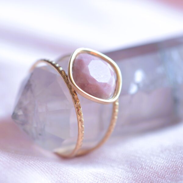 Anello Pietra di Rodonite/Agata blu✨ - immagine 2