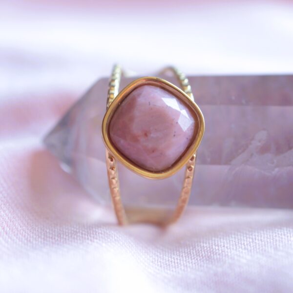 Anello Pietra di Rodonite/Agata blu✨