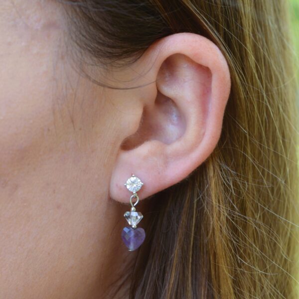Zircon and Amethyst Earrings✨Silver 925 - Image 3