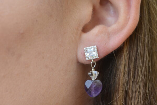 Zircon and Amethyst Earrings✨Silver 925 - Image 2