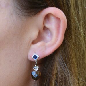 Blue Zircon and Eye Earrings from Tigre❤️‍🔥Argento 925