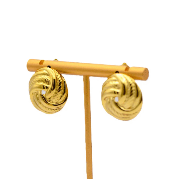 Gold Knots Earrings - Image 3