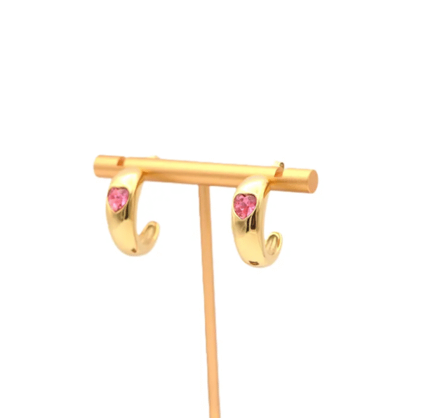 Crystal Heart Hoops - Image 4