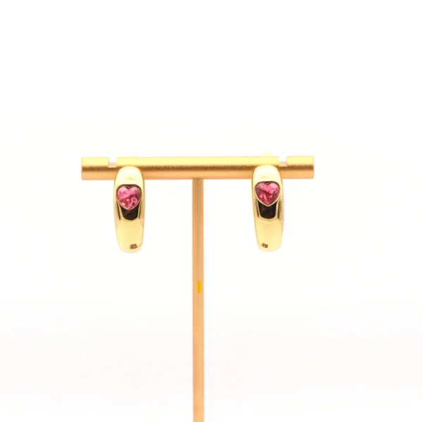 Crystal Heart Hoops - Image 3